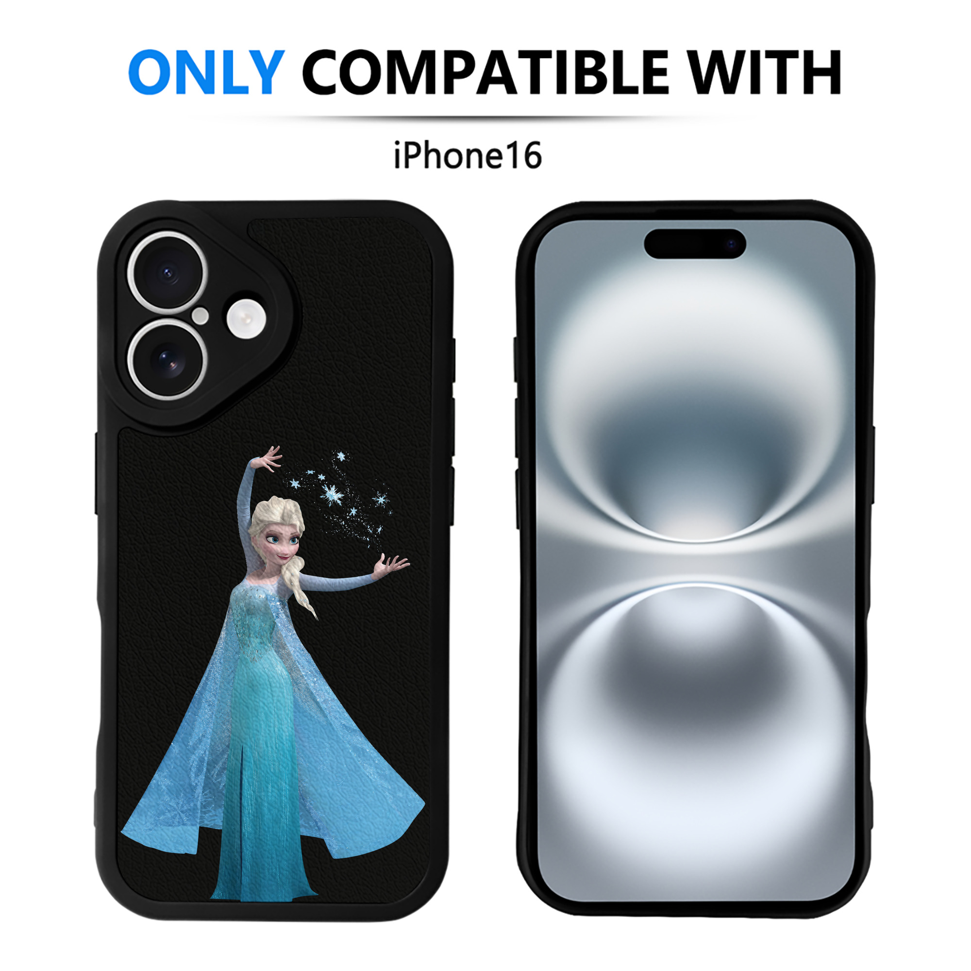 （画像用） アナと雪の女王 アンナ エルサ Frozen Anna Elsa 【iPhone 16シリーズ対応】シリコンスマホケース（レザー調） 材質：シリコン